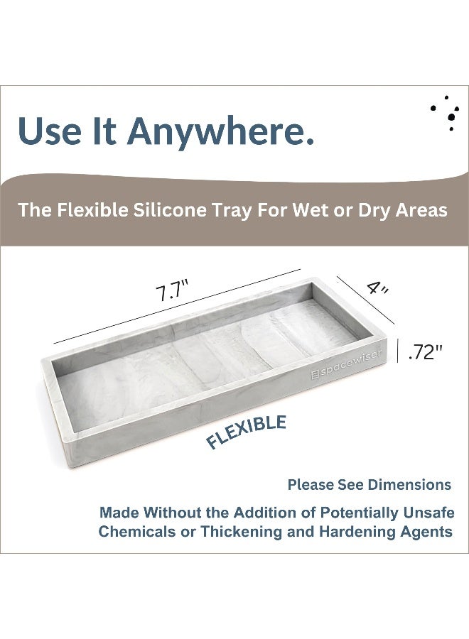 Spacewiser Countertop and Vanity Tray - Small 7.7” Silicone Tray for Soap Dispenser Bottles, Sponge Holder for Kitchen Sink Caddy Organizer, Bathroom Trays, Dish Soap Holder for Kitchen Counter, Keys - Image 5